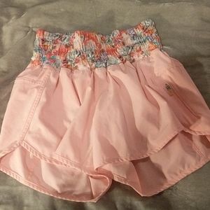 lululemon athletica pink peach floral shorts